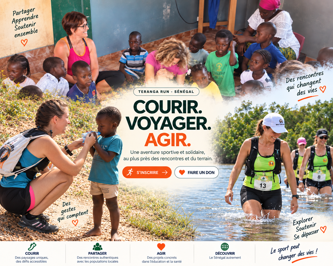 Affiche Teranga Run Sénégal : courir, voyager, agir